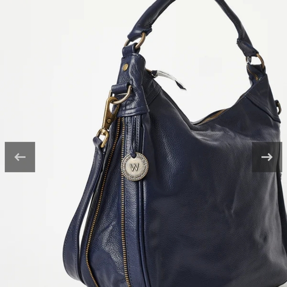 The Wanderers Travel Co "Santorini" Navy Leather NWT Xbody (from Australia) - Picture 5 of 17